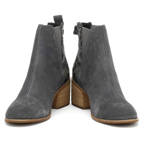 TOMS Women's Esme Bootie - Forged Iron Suede/Metallic Jacquard - Picture 3 of 8